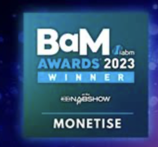 IABM BaM Awards 2023 Winner Monetise badge